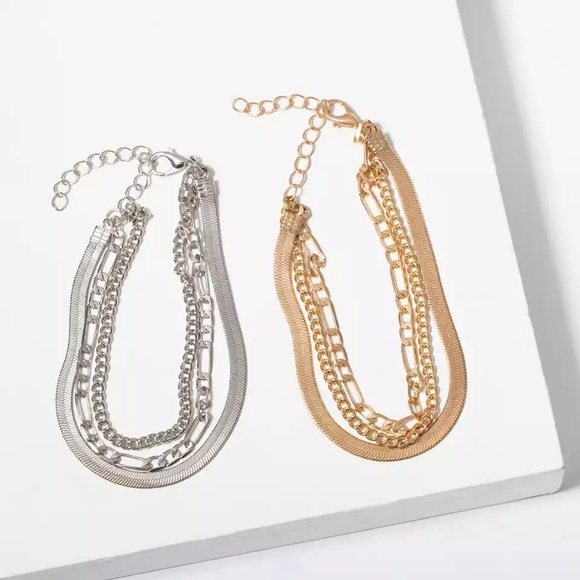l a s t  one | gold layered chain bracelet set ✧ - Picture 7 of 8